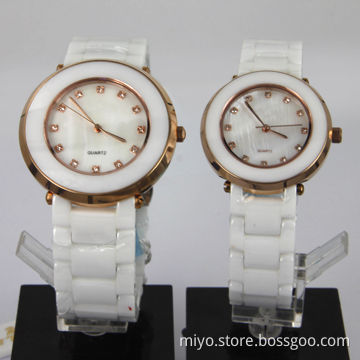 Ceramic pair watch with fashionable, fancy, novelty and beautiful, OEM and ODM are welcome